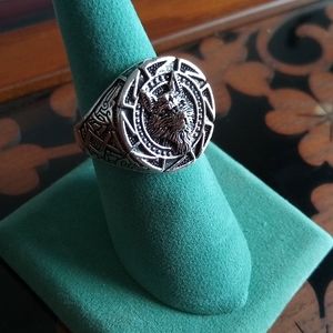 Wolf Head Sz 9Sterling Silver Ring